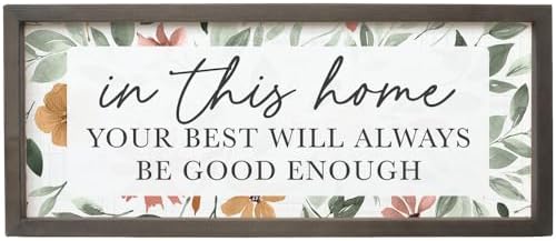 Simply Said, INC Farmhouse Frames Family Decor - In This Home Your Best Is Good Enough - 10 x 24 inch Rustic Wood Sign - Made in USA - FF1311 by SimplySaidINC