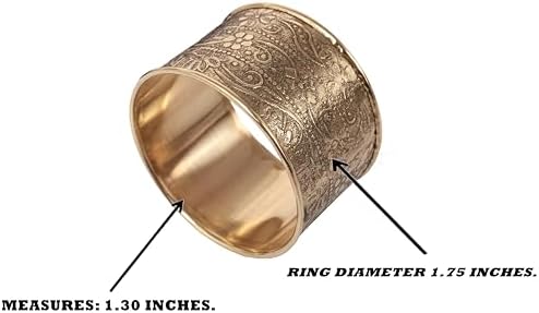 Handcrafted Floral Table Napkin Rings, Gold Tone, Set of 8 - Image 5