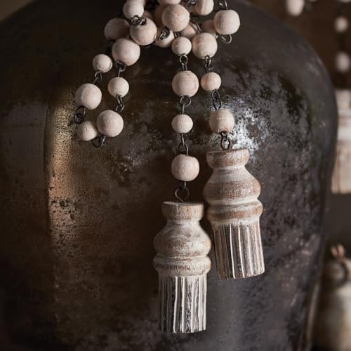 Napa Home & Garden, Wood Bead Tassel Garland 72" - Image 3