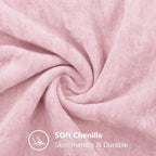 decorUhome Soft Chenille Blush Pink Throw Pillow Covers 24X24 Set of 2 - Image 5