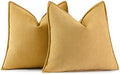 MIULEE Pack of 2 Gold Euro Shams Chenille Pillow Covers 24x24 Inch by MIULEE