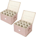 Wine Glass Storage Box, Stemware Storage Containers Cases with Dividers by popoly