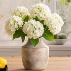 Mitt&Ditt Ceramic Flower Vase, 7.5 inch Off-White Farmhouse Rustic Vase, Handcrafted Weathered Pottery Vases, Small Flower Terracotta Vases for Home Decor, Living Room, Table, Shelf by MittDitt