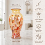 Amber Red Hand Blown Glass Vase 11.8" Tall Beautiful Designer Flower Vase - Image 2
