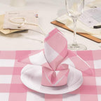 Buffalo Plaid Table Napkins Set of 100 Checkered Cloth Napkins 17x17 inch Washable Dinner Gingham Pattern Napkins Soft Napkins for Wedding Party Dining Banquet(Pink and White) - Image 7