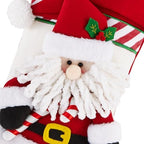 Let's Make Memories Personalized Christmas Stocking - Stockings for Family - Embroided - 3-D Plush - Christmas Decor - 8"x18" - Candy Cane Family - Santa - Image 2