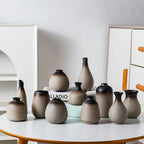 Tanvecle Small Rustic Vases, Ceramic Bud Vase Set 11, Farmhouse Home Decor - Image 2