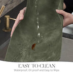 MOSAYT Vinyl Faux Leather Placemats, Set of 6, Olive Green - Image 4