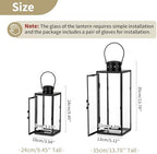 NUPTIO Lanterns Decorative Indoor Black, 9.5 & 13.8 inch Tall Lantern - Image 6