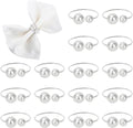 KPOSIYA Pearl Napkin Rings Set of 50 Silver Napkin Holder for Table Decor by KPOSIYA