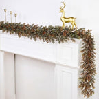 Riceshoot 6 ft Fall Garland for Mantle, Realistic Leaves Fireplace Decor by Zuqqaaoor