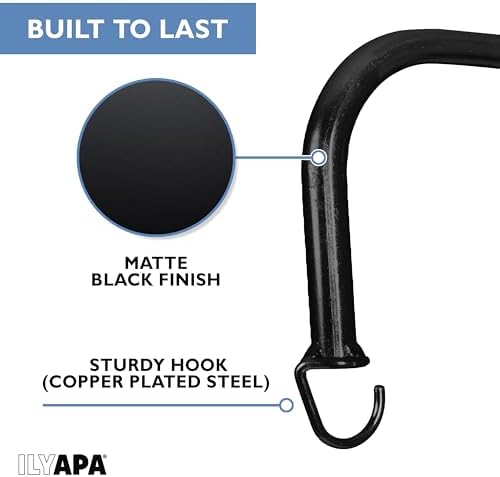 Ilyapa 4 Pack Metal Matte Black Plant Wall Hanger Hooks, 7 Inch - Image 4