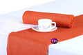 VDS Pack of 25, Burlap Table Runner 100% Natural Jute Rustic Hessian Table Cloth Centrepiece for Wedding Bridal Shower Birthday Event Party Banquet Table Decoration (Size 12X108 Inch)(Orange) by VDS
