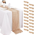 20 Pack Beige Cheesecloth Table Runner 20 x120 Inch - 10FT Boho Rustic Gauze Cheese Cloth Table Runner for Wedding, Anniversary, Baby Shower, Easter, Spring Home Decor by Weavlyn