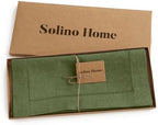 Solino Home 100% Pure Linen Dining Table Runner Olive Hemstitch, 14 x 72 in - Image 5
