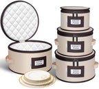 punemi China Storage Containers, 4-Pack Hard Shell Plate & Dish Cases by Punemi