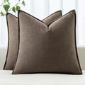 MIULEE Decorative Linen Pillow Covers 20x20 Inch Coffee by MIULEE