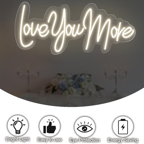 Love you more Neon Sign Romantic Wedding Led Light, Gift for Lover - Image 2
