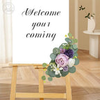 Odouzy Artificial Wedding Arch Flowers for Wedding Sign,Set of 2 for Wedding Welcome Ceremony Sign,Faux Floral Swags,Wedding, Banquet and Reception Backdrop Floral Decoration (Purple) - Image 4