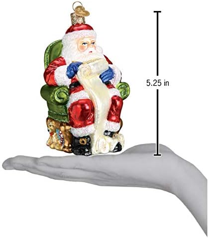 Old World Christmas Santa Checking His List Glass Blown Ornament for Christmas Tree, Handcrafted Holiday Decoration, Santa Collection - Image 5