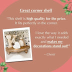 Farmhouse Corner Shelf Stand [with Removable Feet] - Bathroom Countertop Organizer, Decorative Tray Riser, Beaded Wooden Tray, Corner Tray Plant Stand, Coffee Bar Organizer for Kitchen Countertop - Image 3