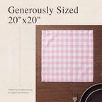 Urban Villa Cloth Napkins Cotton 12x12 (Set of 12) Pink/White - Image 6