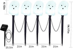 Halloween Solar Lights for Outdoor Decorations, 5 Pack Ghost Pathway Lights, Solar Ghost Lights for Garden, Yard, Party Halloween Decor（Dull） - Image 7
