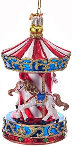 Noble Gems Carousel Merry Go Round Glass Christmas Ornament NB1360 by Unknown