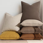 decorUhome Fall Brown Linen Throw Pillow Covers 20x20 Set of 2 - Image 5