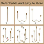 5-Arm Gold Candelabra Candle Holder Detachable Metal Taper Candleholders - Image 2
