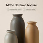 CWLWGO-Ceramic Matte Vase Set for Home Decor, Modern and Minimalist Decorative Flower Vases, Kitchen Living Room Table Centerpiece Decoration, Mantel Entryway Bookshelf Decor（Matte Multi） - Image 3