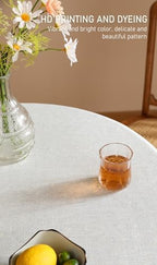 ISAENNE Designer French Elegant Round Tablecloth,Diameter 67" - Image 4