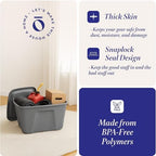 HOMZ 4-Pack Durable Molded Bin, Plastic Storage Containers w/Lids, 10 Gallon, Silver - Stackable Organizer Totes and Boxes for Bedroom, Kitchen, and Garage Organization - Image 3