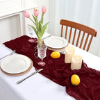 12 Pack Burgundy Cheesecloth Table Runner 23 x 120 Inch 10Ft - Image 3