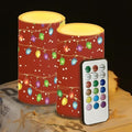 Christmas Lights Flameless Candles LED Candles with Remote and Timer Red Electric Fake Plastic Pillar Candles Christmas Decorations for Living Room Bedroom Home Indoor Holiday Party by WelcometoLuarisgur