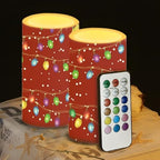 Christmas Lights Flameless Candles LED Candles with Remote and Timer Red Electric Fake Plastic Pillar Candles Christmas Decorations for Living Room Bedroom Home Indoor Holiday Party by WelcometoLuarisgur