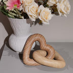Guichifun Resin Heart Wood Finish Sculpture Valentines Day Decor - Image 2