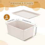 Menkxi 4 Pcs Storage Bins with Lids, Beige, Small - Image 2