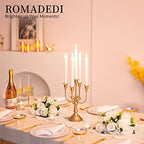 Romadedi Gold 5 Arm 11.8" Candelabra Candle Holders, Set of 6 - Image 6
