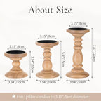 Wood Pillar Candle Holder: Rustic Light Brown Candle Stand - Image 5