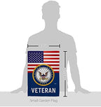 US Navy Veteran Flag Stand Pole Set Armed Forces USN Seabee Decorations American Flags For Outside House Retire Official Rememberance Grave Decor For Cemetery Military Gift Made In USA 13 X 18.5 - Image 2