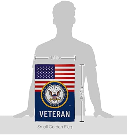US Navy Veteran Flag Stand Pole Set Armed Forces USN Seabee Decorations American Flags For Outside House Retire Official Rememberance Grave Decor For Cemetery Military Gift Made In USA 13 X 18.5 - Image 2