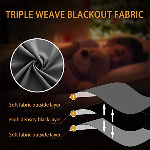 KOUFALL Short Black Out Curtains 54 Inch Long for Windows,Grommet Blackout Curtains 54 Inch Length 2 Panels Set - Image 6
