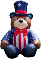 USA 250th Anniversary Patriotic Inflatable 5.6FT Bear with Bow for 4th of July, LED Blow Up Yard Decoration Outdoor Decor for 2026 Semicentennial Independence Day by GOODENYInflatables