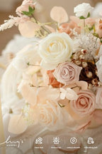 Ling's moment Fake Flowers Box, White & Beige Grand Combo - Image 3