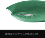 GIGIZAZA Decorative Throw Pillow Covers 20 x 20,Mint Turquoise Sofa Pillow Covers Velvet,Set of 4 Decor Square Cushion Covers - Image 3