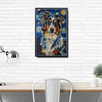 Metal Sign Vintage Tin Sign Australian Shepherd Starry Night Shepherd Vigilant Herder in Sky for Home Farm and Seasonal Displays Rustproof Aluminum 6×8 Inches with Metal Frame - Image 3