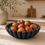 Decorative Marble Fruit Bowl For Kitchen Counter Or Table Decor – Premium Resin Large Key Bowl Elevates Your Modern/Farmhouse Home Decoration, Showcasing Fruit or Seasonal Centerpieces in Style by KIBAGA
