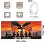 7 * 16FT Eagle USA Flag Memorial Day Garage Door Cover Decorations Independence Day Garage Door Banner for Outdoor Indoor Patriot Party Photography Backdrop - Image 2
