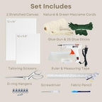 DIY Rope Canvas Kit for Beginners - Complete Macrame Ropes Supplies & Tools | DIY Macrame Art Wall Hanging Decor Starter Set, Craft Kits for Adults, Boho Wall Art Aesthetic Home Decoration (Green) - Image 3